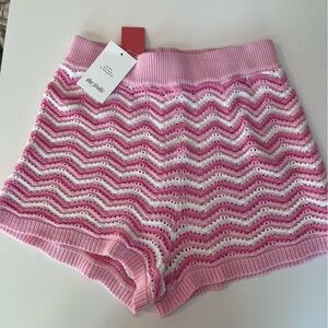 The Frolic (ASOS) crochet shorts in zig-zag pink Size 10 NWT